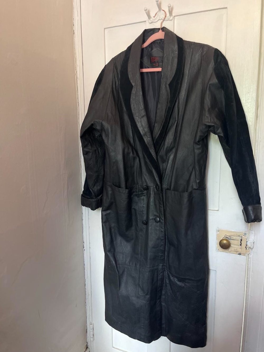 Insane Vintage Leather Trench Coat